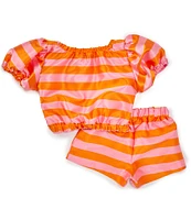 Habitual Big Girls 7-16 Stripe Parachute Short Set