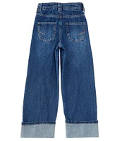 Habitual Big Girls 7-16 Wide Leg Cuffed Jeans