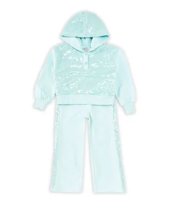 Habitual Little Girls 2T-6 Allover Sequin Hoodie & Pant Set