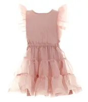 Habitual Little Girls 2T-6 Flutter Sleeve Organza Dress