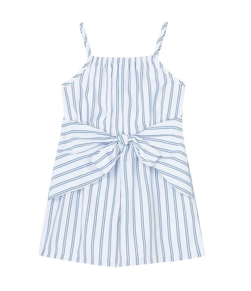 Habitual Little Girls 2T-6 Sleeveless Striped Tie Front Romper