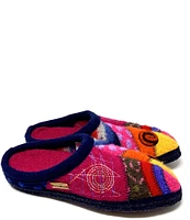 HAFLINGER Calypso Patchwork Wool Mule Slippers