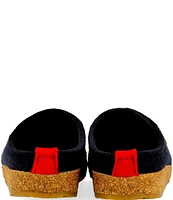 HAFLINGER Cuoricini Heart Embroidered Wool Felt Clogs