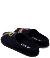 HAFLINGER Jack Dog Appliqued Wool Mule Slippers