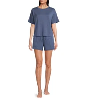 Half Moon by Modern Movement Knit Drawstring Tie Closure Coordinating Lounge Shorts
