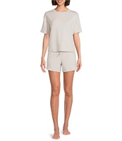 Half Moon by Modern Movement Knit Drawstring Tie Closure Coordinating Lounge Shorts