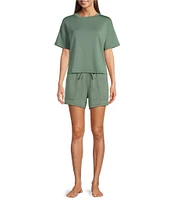 Half Moon by Modern Movement Knit Drawstring Tie Closure Coordinating Lounge Shorts