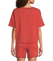 Half Moon by Modern Movement Short Sleeve Crew Neck Knit Coordinating Lounge Top