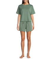 Half Moon by Modern Movement Short Sleeve Crew Neck Knit Coordinating Lounge Top