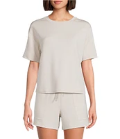 Half Moon by Modern Movement Short Sleeve Crew Neck Knit Coordinating Lounge Top