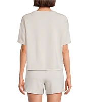 Half Moon by Modern Movement Short Sleeve Crew Neck Knit Coordinating Lounge Top