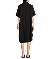 Half Moon by Modern Movement Short Sleeve Notch Collar Woven Button-Front Caftan