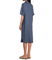 Half Moon by Modern Movement Short Sleeve Notch Collar Woven Button-Front Caftan