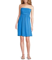 Half Moon by Modern Movement Solid Strapless Knit Tunic