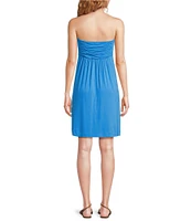 Half Moon by Modern Movement Solid Strapless Knit Tunic