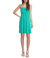 Half Moon by Modern Movement Solid Strapless Knit Tunic
