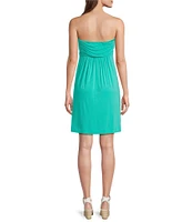Half Moon by Modern Movement Solid Strapless Knit Tunic