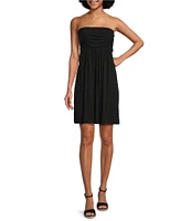 Half Moon by Modern Movement Solid Strapless Knit Tunic