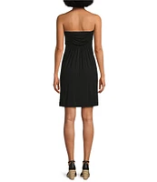 Half Moon by Modern Movement Solid Strapless Knit Tunic