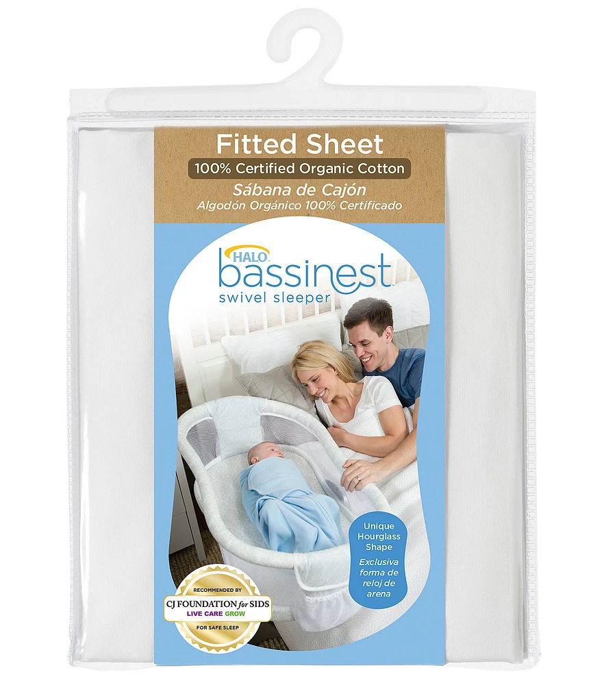 HALO Organic Cotton Fitted Sheet for BassiNest