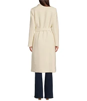 Halston Boucle Collared Single Breasted Coat