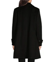 Halston Club Collar Double Breasted Wool Blend Walker Coat