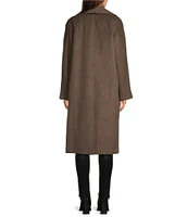 Halston Shawl Double Breasted Wool Blend Maxi Coat