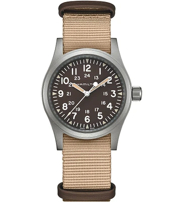 Hamilton Men's Khaki Field Mechanical Beige NATO Strap Watch