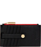 Hammitt Red Zipper 210 West Leather Card Holder