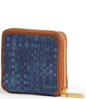 Hammitt 5 North Woven Mosaic Denim Contrast Compact Wallet