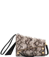 Hammitt Curtis Clutch Contrast Snake Print Crossbody Bag