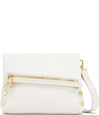Hammitt Fold-Over VIP Leather Medium Gold Hardware Crossbody Bag