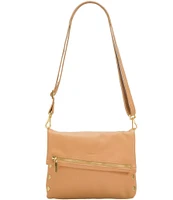 Hammitt Fold-Over VIP Leather Medium Gold Hardware Crossbody Bag