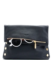 Hammitt Fold-Over VIP Leather Medium Gold Hardware Crossbody Bag