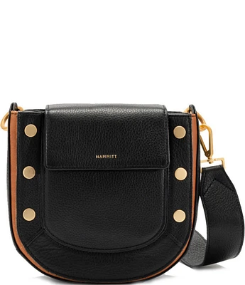 Hammitt Kayce Medium Pebble Leather Gold Hardware Magnetic Saddle Crossbody Bag