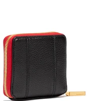 Hammitt North Gold Studded Color Block Red Zipper Leather Wallet