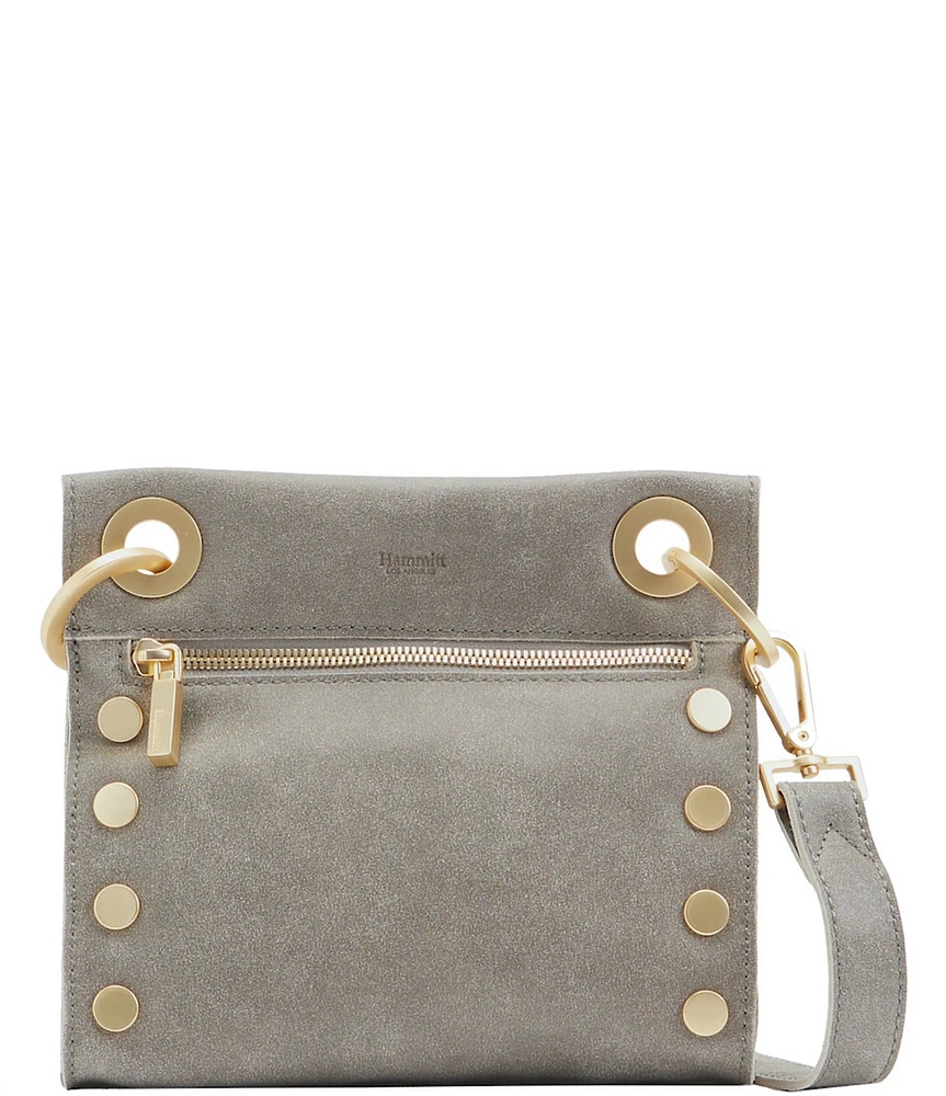 Hammitt Tony Grommet Pewter Studded Leather Crossbody Bag