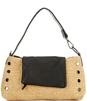 Hammitt Vip Leather and Raffia Shoulder Bag