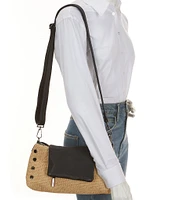 Hammitt Vip Leather and Raffia Shoulder Bag