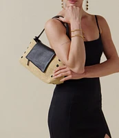 Hammitt Vip Leather and Raffia Shoulder Bag