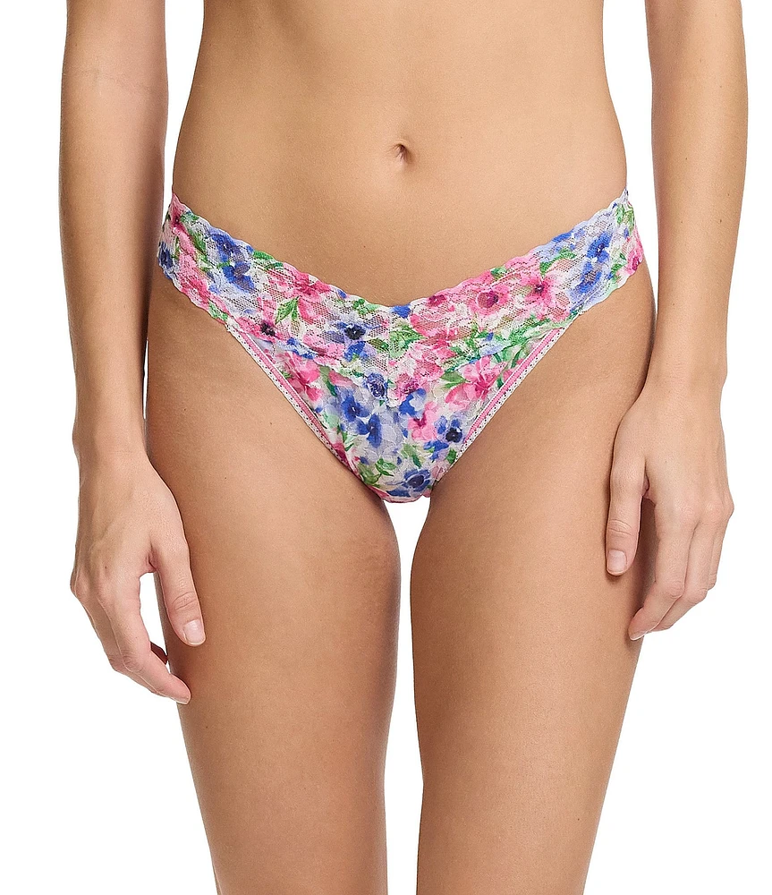 Hanky Panky Orginal Rise Floral Printed Lace Thong