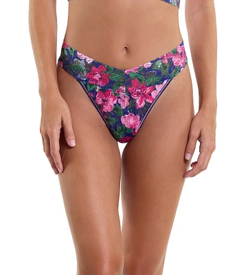 Hanky Panky Original Rise Floral Print Lace Thong