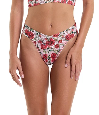 Hanky Panky Rose Printed Original Rise Lace Thong