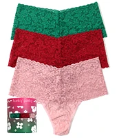 Hanky Panky Signature Lace Retro Thong Holiday 3-Pack