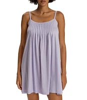 Hanro Juliet Pleated Jersey Knit Scoop Neck Sleeveless Babydoll Nightgown