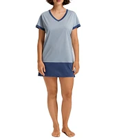 Hanro Laura Short Sleeve V-Neck Knit Nightshirt
