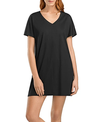 Hanro Laura V-Neck Short Sleeve Short Nightgown