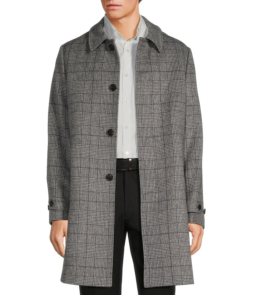 Hart Schaffner Marx Armitage Plaid Long Sleeve Top Coat