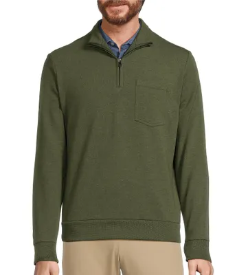 Hart Schaffner Marx Autumnal Equinox Collection Long Sleeve Quarter-Zip Solid Pullover