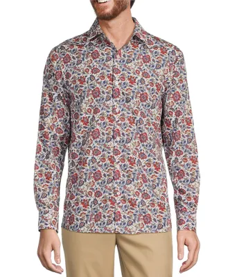 Hart Schaffner Marx Autumnal Equinox Collection Long Sleeve Spread Collar Floral Paisley Sportshirt